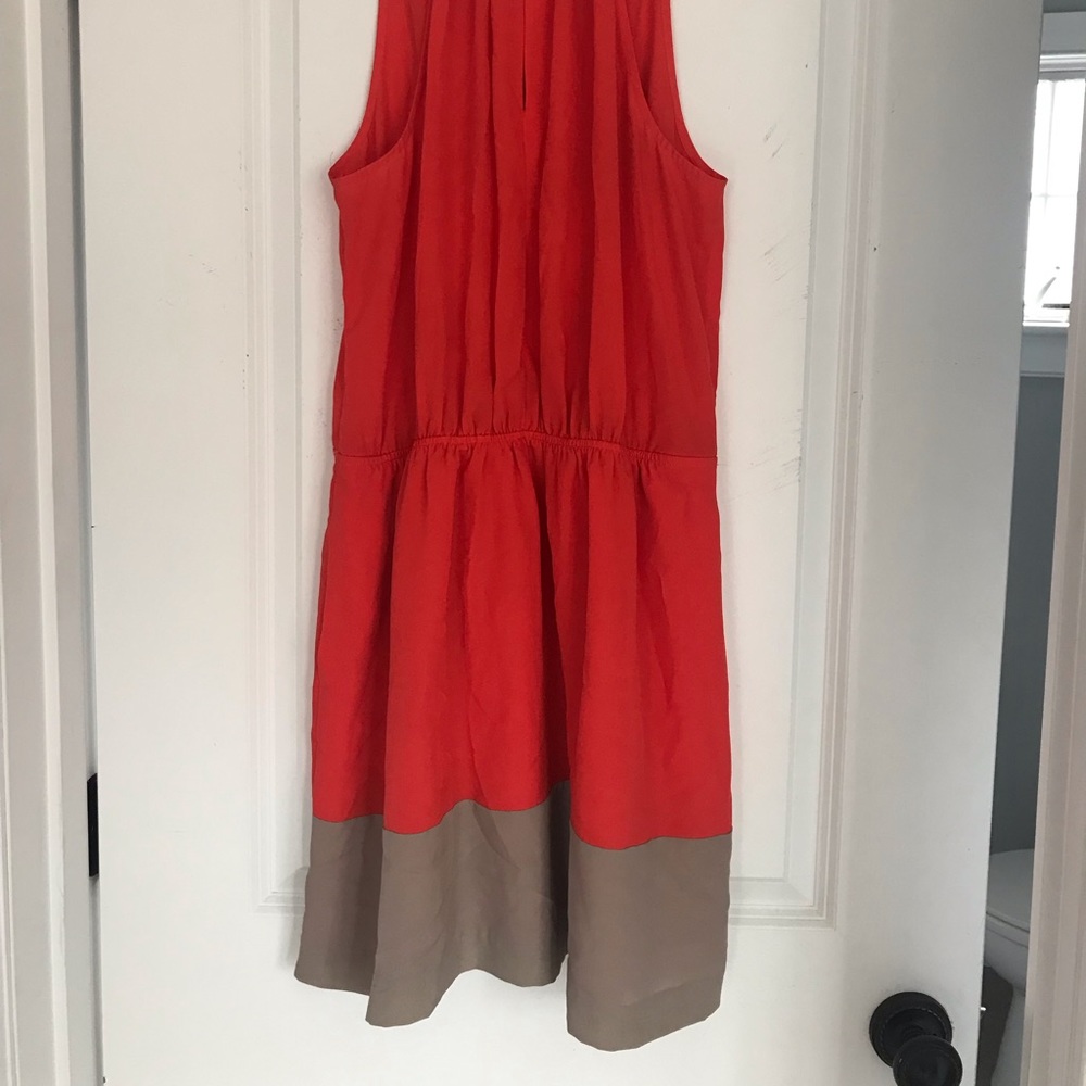 Orange silk dress